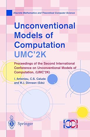 unconventional models of computation umc 2k proceedings of the second international conference on