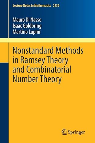 nonstandard methods in ramsey theory and combinatorial number theory 1st edition mauro di nasso ,isaac