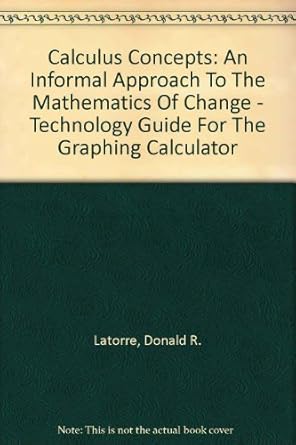 calculus concepts an informal approach to the mathematics of change technology guide for the graphing