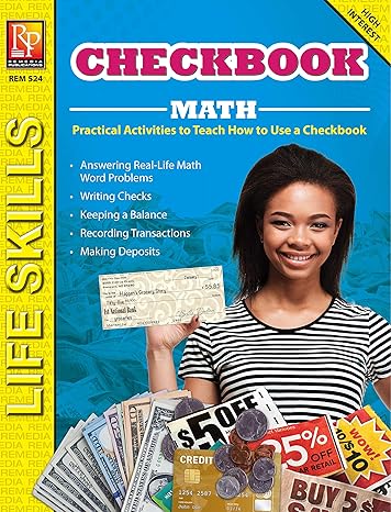 checkbook math life skills math series 1st edition kitty scharf 1561753475, 978-1561753475