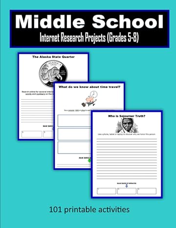 middle school internet research projects 1st edition c. mahoney 1986666530, 978-1986666534