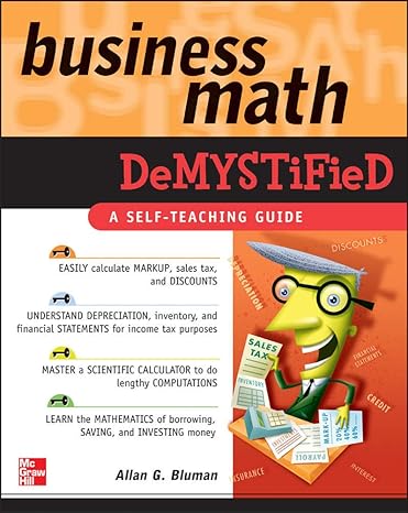 business math demystified 1st edition allan bluman 0071464700, 978-0071464703