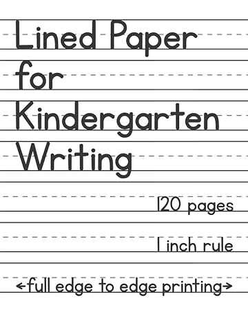 lined paper for kindergarten writing 120 blank handwriting practice pages 1st edition drake mason 173608822x,