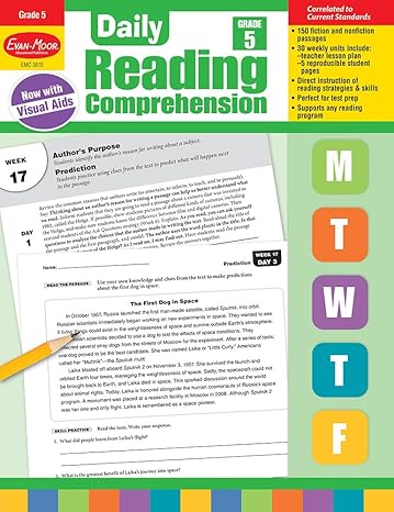 evan moor daily reading comprehension grade 5 homeschooling and classroom resource workbook reproducible