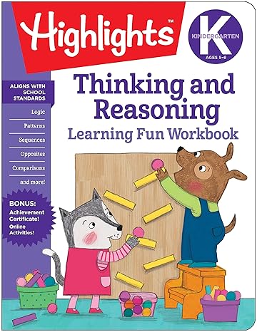 kindergarten thinking and reasoning workbook edition highlights learning 1684372852, 978-1684372850