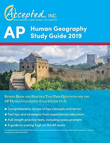 ap human geography study guide 2019 review book and practice test prep questions for the ap human geography