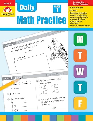 evan moor daily math practice grade 1 homeschool and classroom workbook practice addition subtraction word