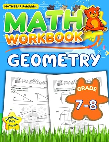 mathbear geometry workbook grade 7 and 8 7th and 8th grade geometry workbook area perimeter volume surface