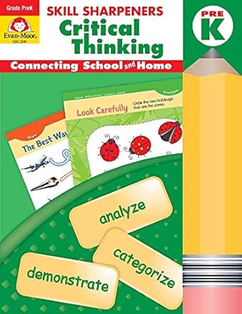 skill sharpeners critical thinking grade prek csm edition evan moor 1629383473, 978-1629383477