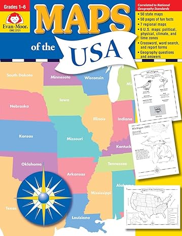 maps of the u s a teacher's edition evan moor 1557999554, 978-1557999559