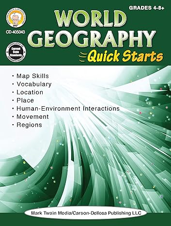 mark twain world geography quick starts workbook workbook edition mark twain media 1622237773, 978-1622237777