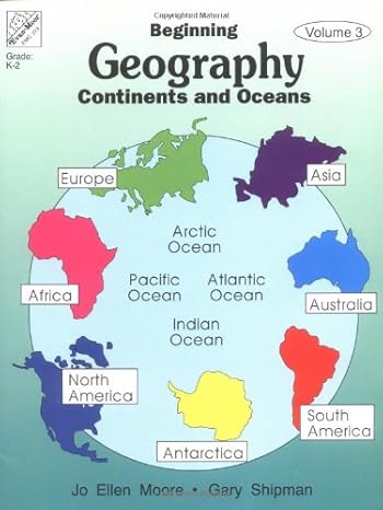 beginning geography continents and oceans teacher edition evan moor educational publisher 1557992541,