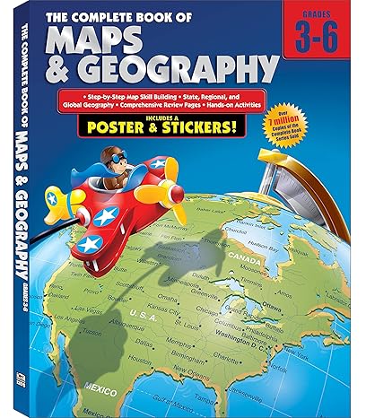 carson dellosa the complete book of maps and geography workbook grades 3 6 social studies state regional