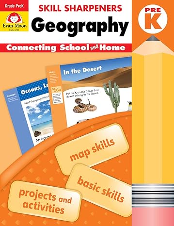 evan moor skill sharpeners geography grade pre k  supplemental and home enrichment workbook map concepts