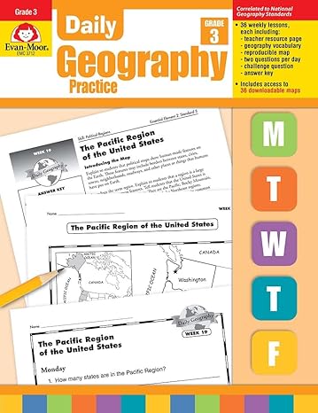 daily geography practice grade 3 teacher edition evan moor educational publishers 1557999724, 978-1557999726