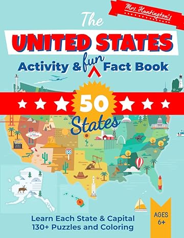 united states activity and fun fact book 50 states geography workbook 1st edition mrs huntington, rocket