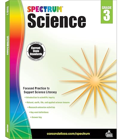 spectrum 3rd grade science workbooks ages 8 to 9 grade 3 science physical space earth and life science the