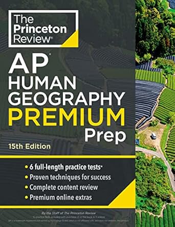 princeton review ap human geography premium prep 6 practice tests + complete content review + strategies and