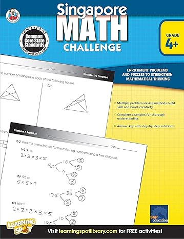 singapore math challenge  grade math workbooks singapore math grade 4 and up patterns counting addition