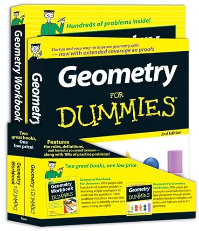 geometry for dummies education bundle 2nd edition mark ryan 0470537027, 978-0470537022