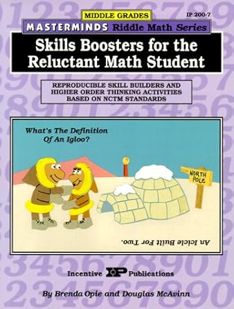 masterminds riddle math for middle grades skills boosters for the reluctant math student reproducible skill