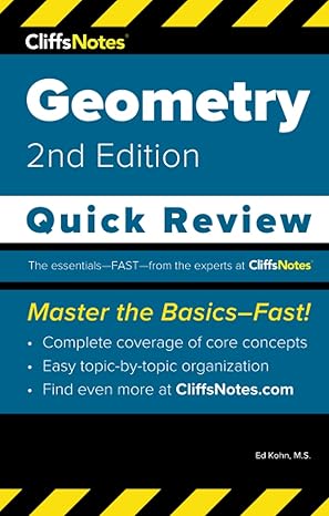 cliffsnotes geometry quick review 2nd edition ed kohn m.s. 1957671092, 978-1957671093