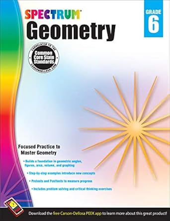 spectrum geometry workbook grade 6 1st edition spectrum 148380481x, 978-1483804811