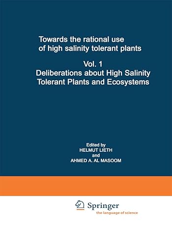 towards the rational use of high salinity tolerant plants vol 1 deliberations about high salinity tolerant