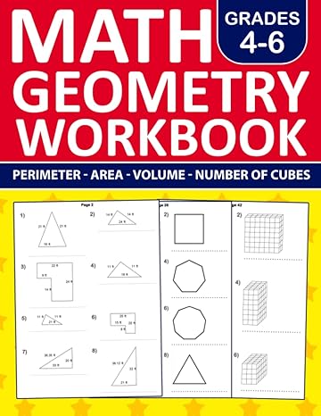 geometry math workbook for grades 4 6 perimeter area volume number of cubes math geometry practice workbook