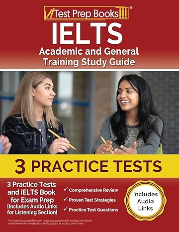 ielts academic and general training study guide 3 practice tests and ielts book for exam prep includes audio