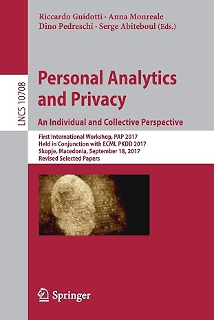 personal analytics and privacy an individual and collective perspective first international workshop pap 2017