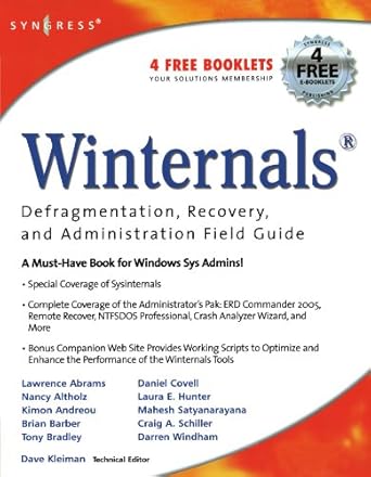 winternals defragmentation recovery and administration field guide 1st edition dave kleiman ,laura e hunter