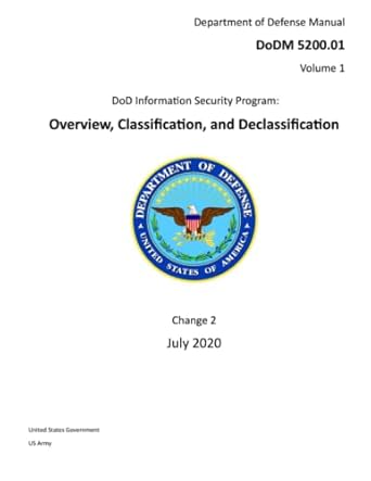 department of defense manual dodm 5200 01 volume 1 dod information security program overview classification