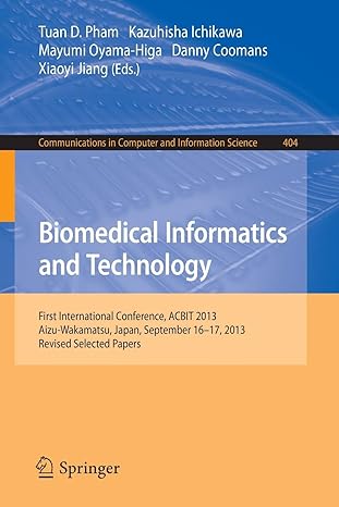 biomedical informatics and technology first international conference acbit 2013 aizu wakamatsu japan