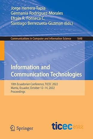 information and communication technologies 10th ecuadorian conference ticec 2022 manta ecuador october 12 14