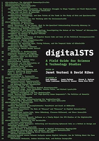 digitalsts a field guide for science and technology studies 1st edition janet vertesi ,david ribes ,laura