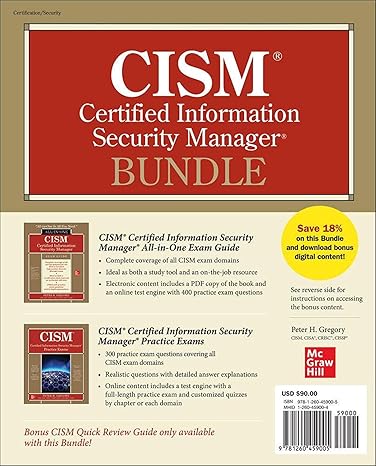 cism certified information security manager bundle 1st edition peter h. gregory 1260459004, 978-1260459005