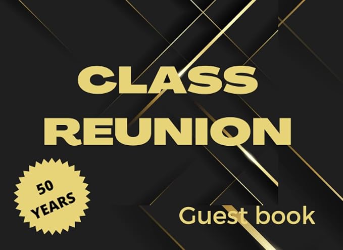 class reunion guest book keepsake for 50 years high school party celebration blank pages with prompts for