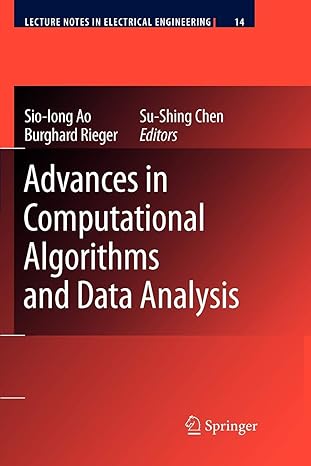 advances in computational algorithms and data analysis 1st edition sio iong ao ,burghard b rieger ,su shing