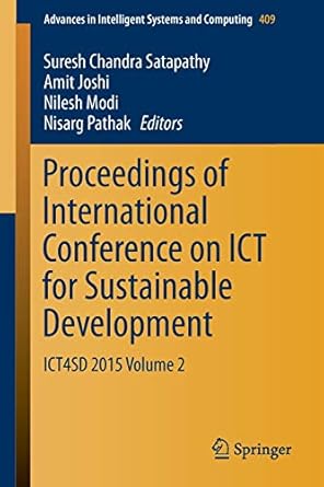 proceedings of international conference on ict for sustainable development ict4sd 2015 volume 2 1st edition