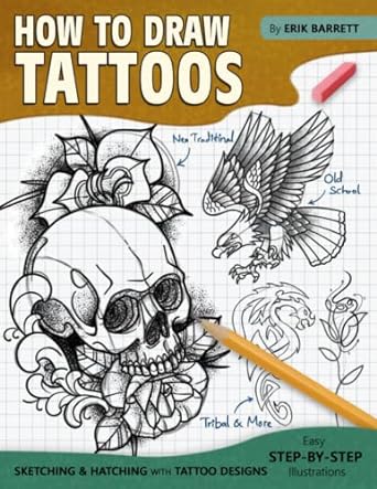 how to draw tattoos tattoo designs drawing guide book with simple sketching instructions and detailed steps