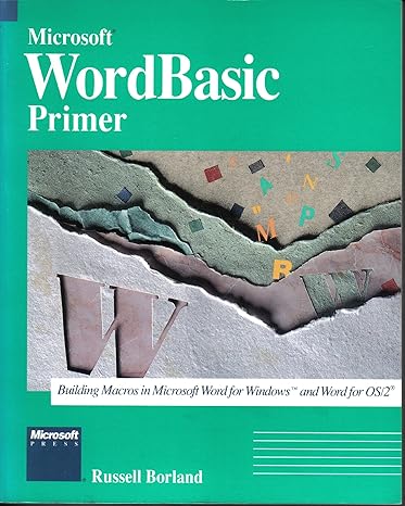 microsoft wordbasic primer building macros in microsoft word for windows and word for os/2 1st edition