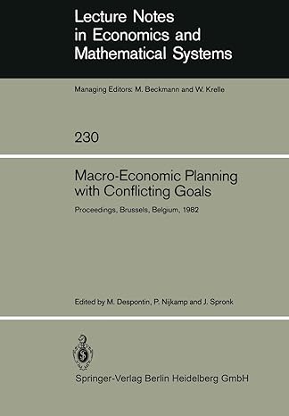 macro economic planning with conflicting goals proceedings of a workshop held at the vrije universiteit of