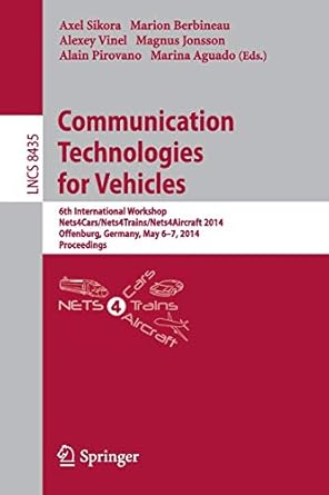 communication technologies for vehicles 6th international workshop nets4cars/nets4trains/nets4aircraft 2014