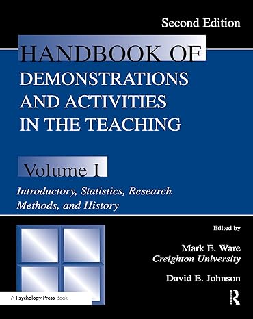 handbook of demonstrations and activities in the teaching of psychology second edition volume i introductory