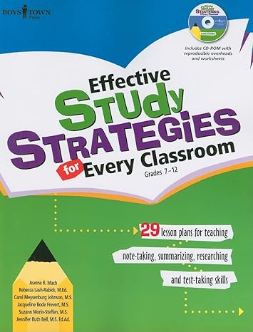 effective study stategies for every classroom pap/cdr edition jeanne r. mach ,carol meysenburg johnson