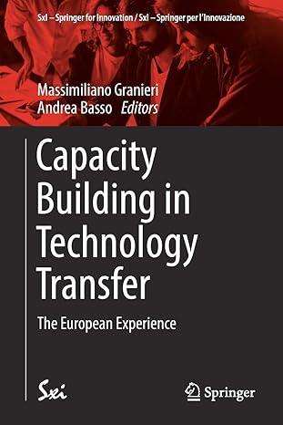 capacity building in technology transfer the european experience 1st edition massimiliano granieri ,andrea