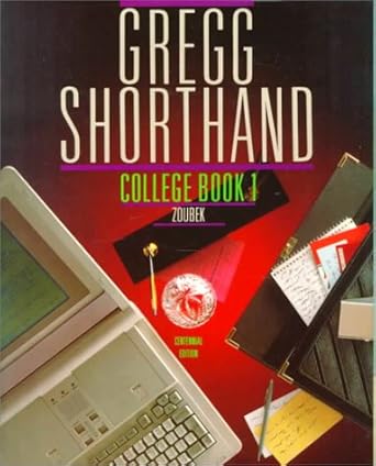 gregg shorthand college book 1 1st edition charles e. zoubek 0070736618, 978-0070736610