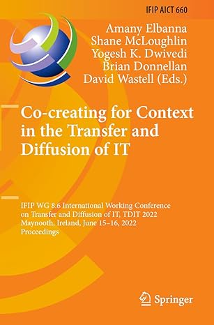 co creating for context in the transfer and diffusion of it ifip wg 8 6 international working conference on