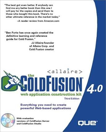 the coldfusion 4 0 web application construction kit 3rd edition ben forta ,nate weiss 078971809x,